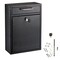 Adiroffice Large Steel Drop Box Wall-Mount Locking Mailbox, Black ADI631-04-BLK-MK - alternate 10